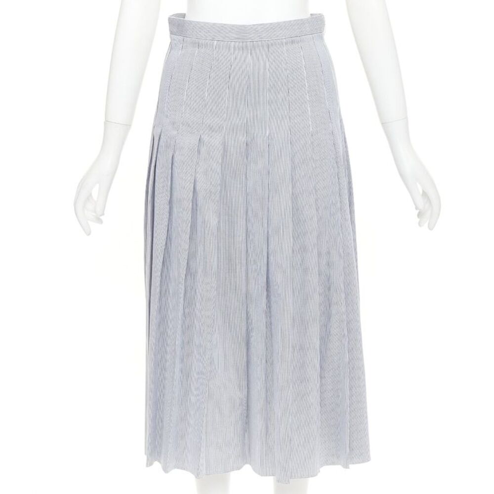 Celine Striped Box Pleated Skirt